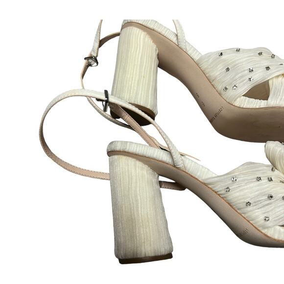 Loeffler Randall Camellia Pearl Rhinestone Pleated Heels sz 6B - Picture 8 of 16